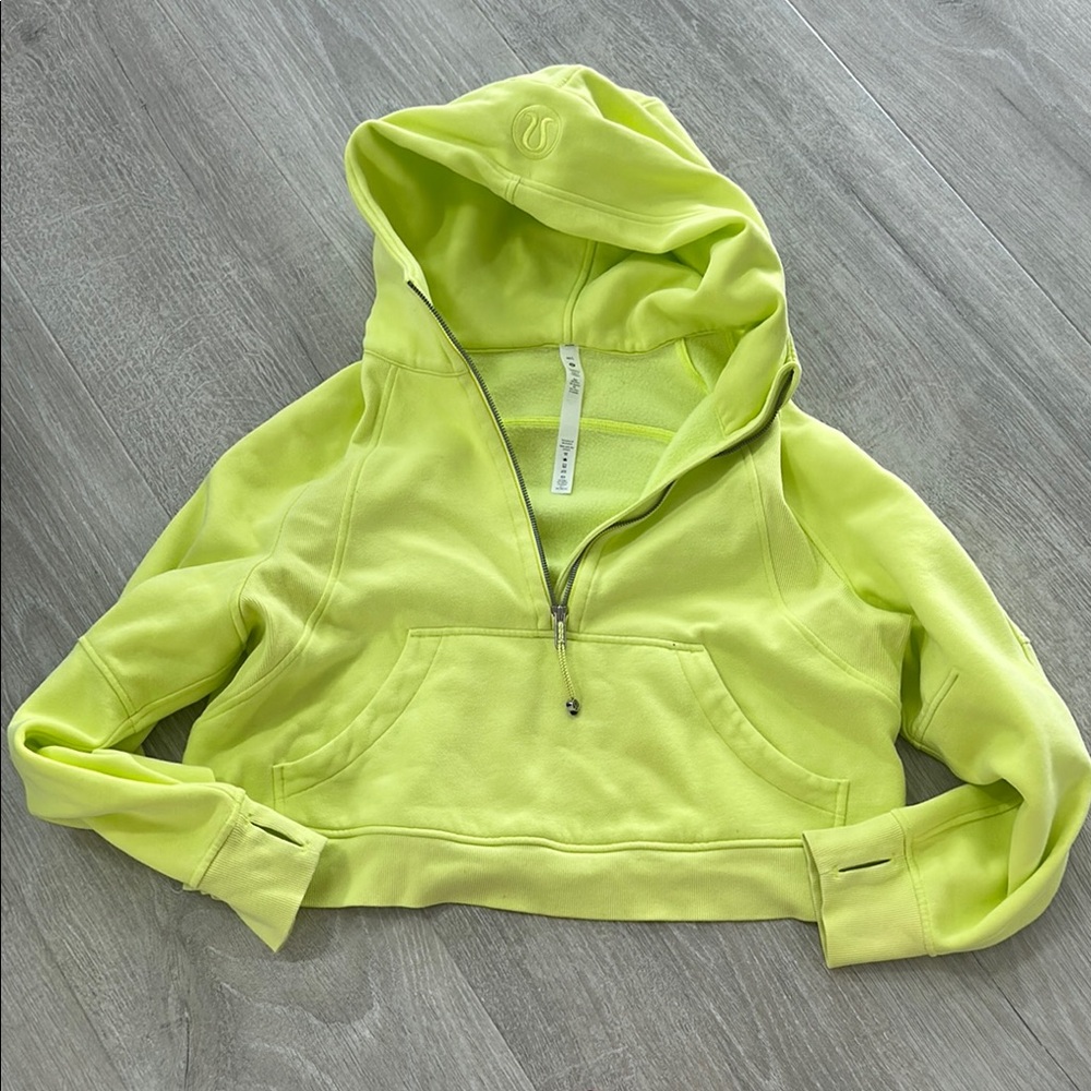 lululemon athletica Bright Yellow Green Scuba Oversized Zip Hooded Sweatshirt